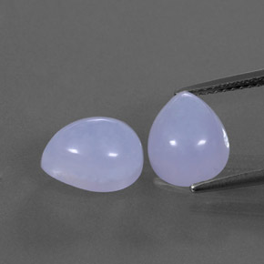 캐럿 천연 라벤더 블루 칼세도니 보석, 투명한, 10.1×8 mm, 투명/반투명