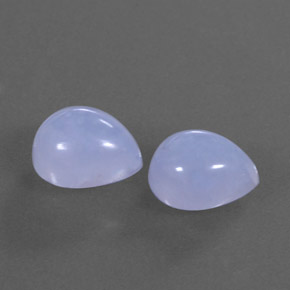 캐럿 천연 라벤더 블루 칼세도니 보석, 투명한, 10.1×8 mm, 투명/반투명