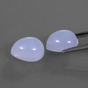 캐럿 천연 라벤더 블루 칼세도니 보석, 투명한, 10.1×8 mm, 투명/반투명