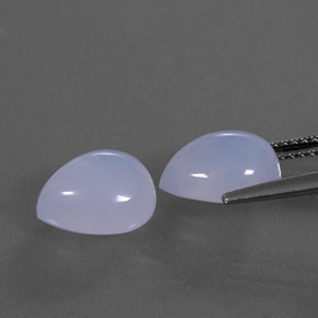 캐럿 천연 라벤더 블루 칼세도니 보석, 투명한, 10.2×8 mm, 투명/반투명