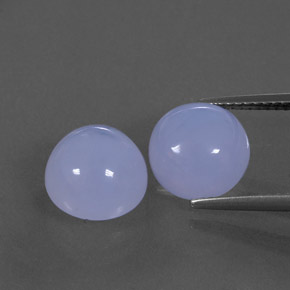 캐럿 천연 라벤더 블루 칼세도니 보석, 투명한, 9.69 mm, 투명/반투명