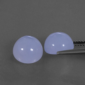 캐럿 천연 라벤더 블루 칼세도니 보석, 투명한, 9.69 mm, 투명/반투명