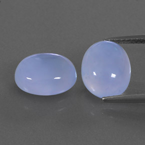캐럿 천연 라벤더 블루 칼세도니 보석, 투명한, 10.4×8.3 mm, 투명/반투명
