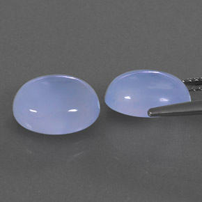 캐럿 천연 라벤더 블루 칼세도니 보석, 투명한, 10.4×8.3 mm, 투명/반투명