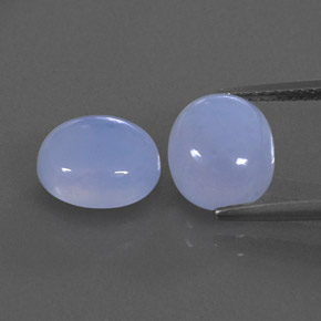 캐럿 천연 라벤더 블루 칼세도니 보석, 투명한, 9.3×8 mm, 투명/반투명