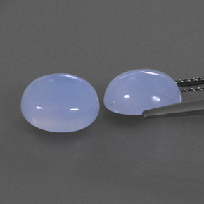 캐럿 천연 라벤더 블루 칼세도니 보석, 투명한, 9.3×8 mm, 투명/반투명