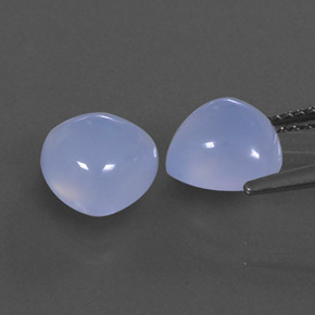 캐럿 천연 라벤더 블루 칼세도니 보석, 투명한, 8.1×8 mm, 투명/반투명