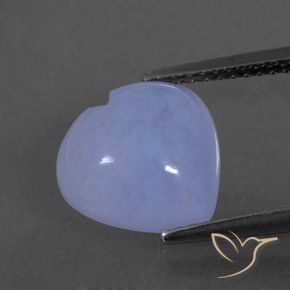 3.63ct 자연스러운 바이올렛 블루 옥수, 마음, 투명/반투명