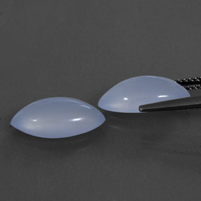 캐럿 천연 라벤더 블루 칼세도니 보석, 투명한, 13.9×7.2 mm, 투명/반투명