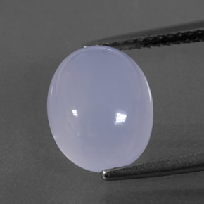 4.08캐럿 천연 라벤더 블루 칼세도니, 투명한, 11.2×9.1 mm, 투명/반투명