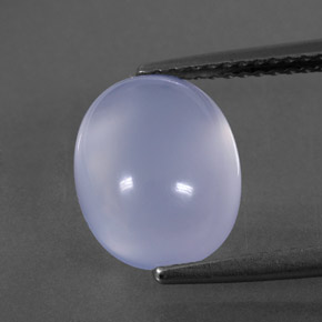 4.37캐럿 천연 라벤더 블루 칼세도니, 투명한, 11.2×9.1 mm, 투명/반투명