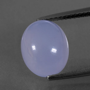 4.34캐럿 천연 라벤더 블루 칼세도니, 투명한, 11.2×9.1 mm, 투명/반투명