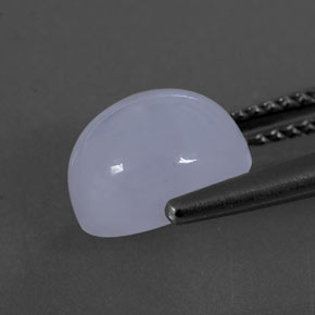 3.23캐럿 천연 라벤더 블루 칼세도니, 타원형 컷, 9.3×8.2 mm, 투명한