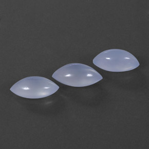캐럿 천연 라벤더 블루 칼세도니 보석, 투명한, 12.6×6.4 mm, 투명/반투명