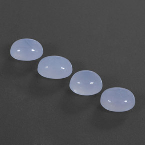 캐럿 천연 라벤더 블루 칼세도니 보석, 투명한, 10.4×8.1 mm, 투명/반투명