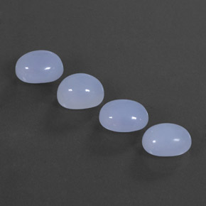 캐럿 천연 라벤더 블루 칼세도니 보석, 타원형 컷, 10×8.1 mm, 투명한