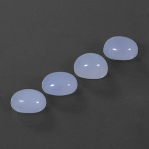 캐럿 천연 라벤더 블루 칼세도니 보석, 타원형 컷, 10×8.1 mm, 투명한