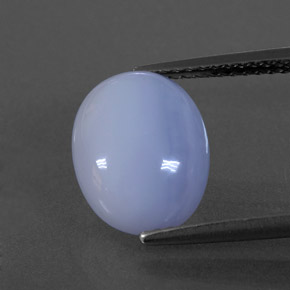 3.97캐럿 천연 라벤더 블루 칼세도니, 타원형 컷, 11.2×9.1 mm, 투명한