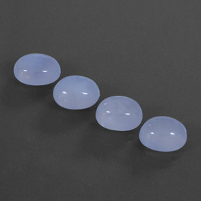 캐럿 천연 라벤더 블루 칼세도니 보석, 투명한, 10×8 mm, 투명/반투명