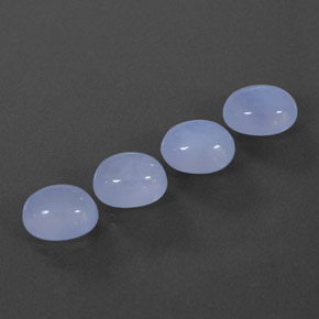 캐럿 천연 라벤더 블루 칼세도니 보석, 투명한, 10×8 mm, 투명/반투명