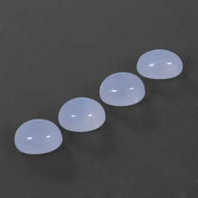 캐럿 천연 라벤더 블루 칼세도니 보석, 투명한, 9.1×6.9 mm, 투명/반투명