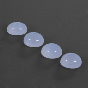 캐럿 천연 라벤더 블루 칼세도니 보석, 투명한, 9.1×6.9 mm, 투명/반투명