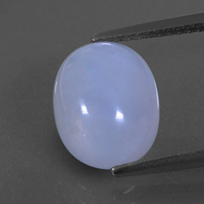 3.84캐럿 천연 라벤더 블루 칼세도니, 투명한, 11.1×8.8 mm, 투명/반투명