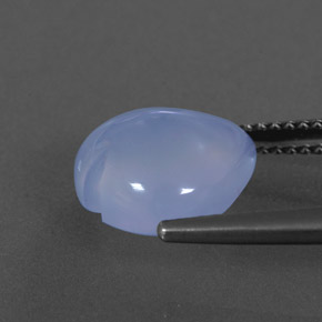4.10캐럿 천연 자줏빛을 띤 파란색 칼세도니, 투명한, 11.1×11 mm, 투명/반투명