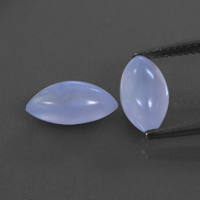 캐럿 천연 라벤더 블루 칼세도니 보석, 투명한, 11.1×5.8 mm, 투명/반투명