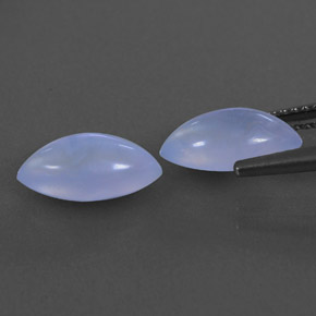 캐럿 천연 라벤더 블루 칼세도니 보석, 투명한, 11.1×5.8 mm, 투명/반투명
