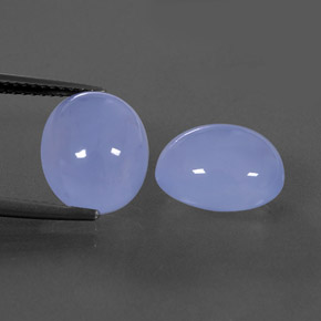 캐럿 천연 라벤더 블루 칼세도니 보석, 투명한, 11.9×9.8 mm, 투명/반투명