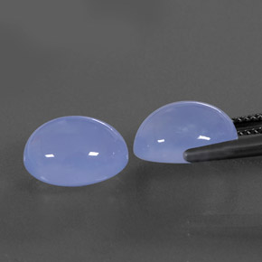 캐럿 천연 라벤더 블루 칼세도니 보석, 투명한, 11.9×9.8 mm, 투명/반투명