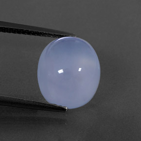 5.74캐럿 천연 라벤더 블루 칼세도니, 투명한, 12×10.1 mm, 투명/반투명