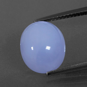 4.96캐럿 천연 라벤더 블루 칼세도니, 타원형 컷, 11.9×10 mm, 투명한