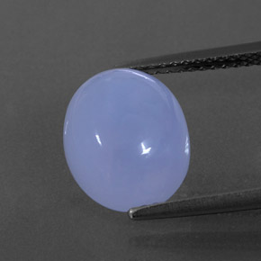 4.38캐럿 천연 라벤더 블루 칼세도니, 투명한, 11.2×9.3 mm, 투명/반투명