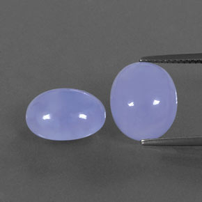 캐럿 천연 라벤더 블루 칼세도니 보석, 타원형 컷, 12.1×10.1 mm, 투명한