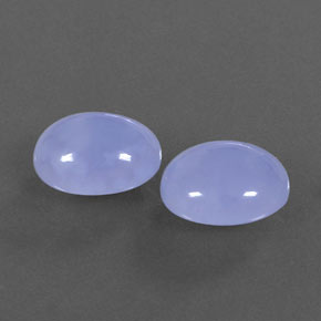 캐럿 천연 라벤더 블루 칼세도니 보석, 타원형 컷, 12.1×10.1 mm, 투명한