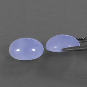 캐럿 천연 라벤더 블루 칼세도니 보석, 타원형 컷, 12.1×10.1 mm, 투명한