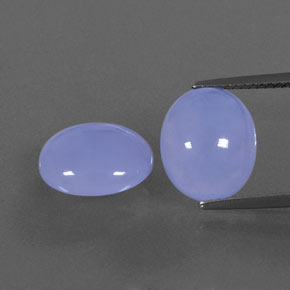 캐럿 천연 라벤더 블루 칼세도니 보석, 타원형 컷, 11.9×10.1 mm, 투명한