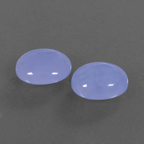 캐럿 천연 라벤더 블루 칼세도니 보석, 타원형 컷, 11.9×10.1 mm, 투명한