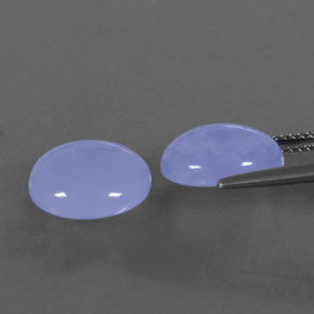 캐럿 천연 라벤더 블루 칼세도니 보석, 타원형 컷, 11.9×10.1 mm, 투명한