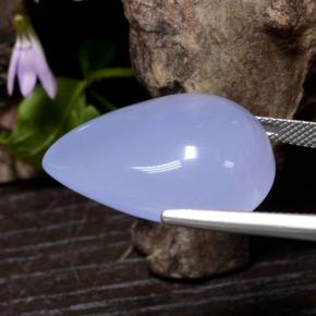 33.78캐럿 천연 바이올렛 블루 칼세도니, 배 모양, 26.1×19.3 mm, 투명한