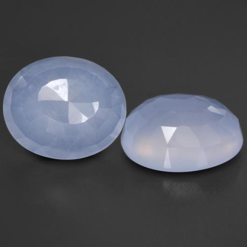 8.71캐럿 천연 자줏빛을 띤 파란색 칼세도니 보석, 타원형 컷, 12×10.1 mm, 투명한