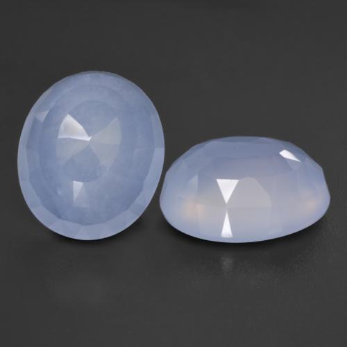 8.71캐럿 천연 자줏빛을 띤 파란색 칼세도니 보석, 타원형 컷, 12×10.1 mm, 투명한