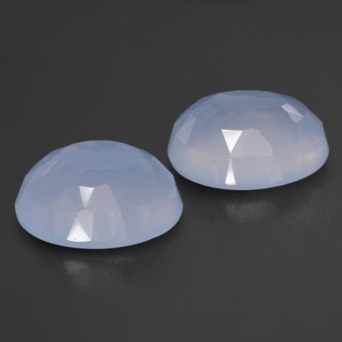 8.71캐럿 천연 자줏빛을 띤 파란색 칼세도니 보석, 타원형 컷, 12×10.1 mm, 투명한
