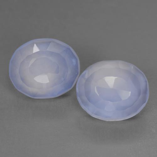 8.04캐럿 천연 푸르스름한 바이올렛 칼세도니 보석, 타원형 컷, 11.7×9.7 mm, 투명한