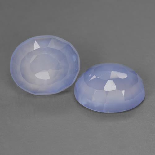 8.04캐럿 천연 푸르스름한 바이올렛 칼세도니 보석, 타원형 컷, 11.7×9.7 mm, 투명한