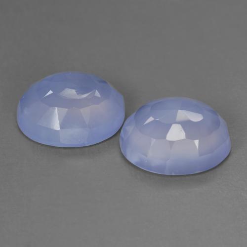 8.04캐럿 천연 푸르스름한 바이올렛 칼세도니 보석, 타원형 컷, 11.7×9.7 mm, 투명한