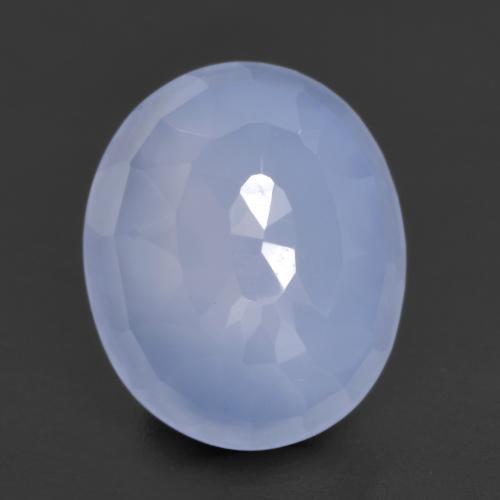 4.26캐럿 천연 자줏빛을 띤 파란색 칼세도니, 타원형 컷, 11.7×9.7 mm, 투명한