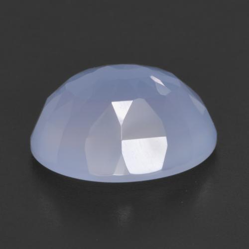 4.26캐럿 천연 자줏빛을 띤 파란색 칼세도니, 타원형 컷, 11.7×9.7 mm, 투명한